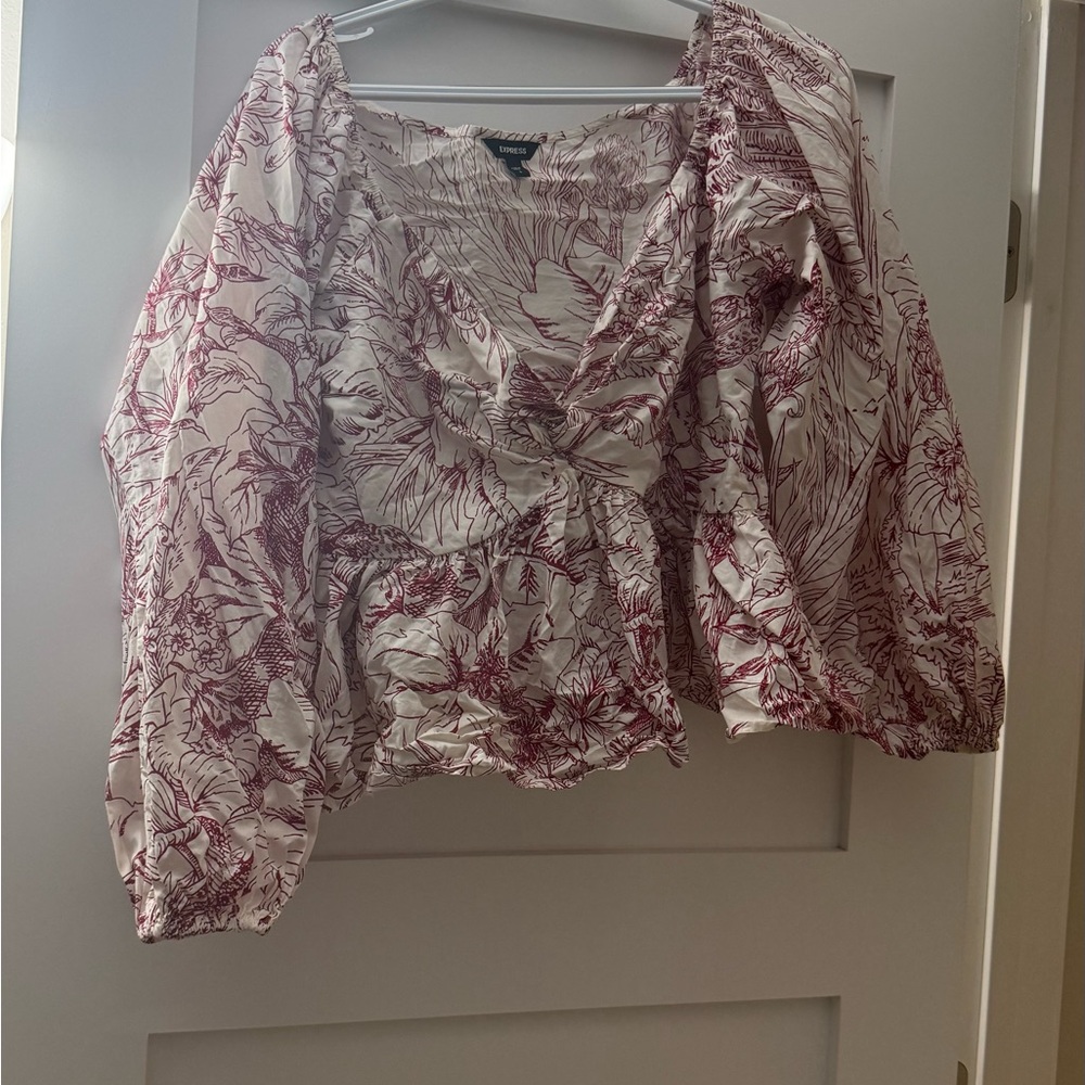 Express Floral Blouse - Pink and White - Picture 4 of 7